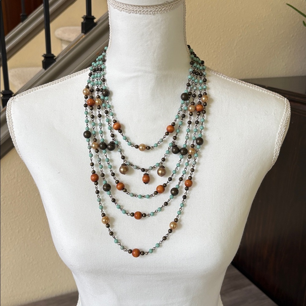Arden B Five layered beaded necklace
